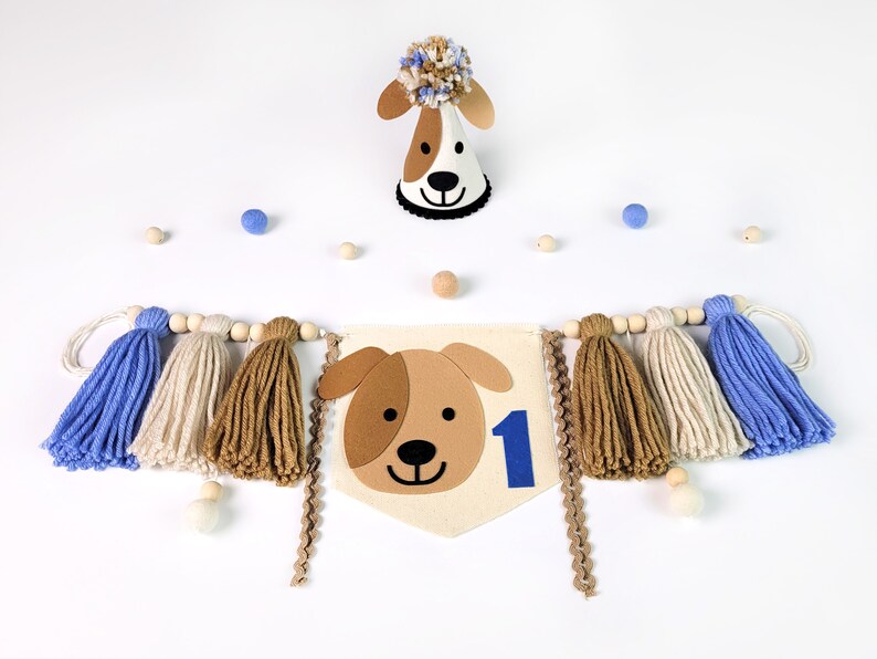 Puppy 1st birthday highchair banner