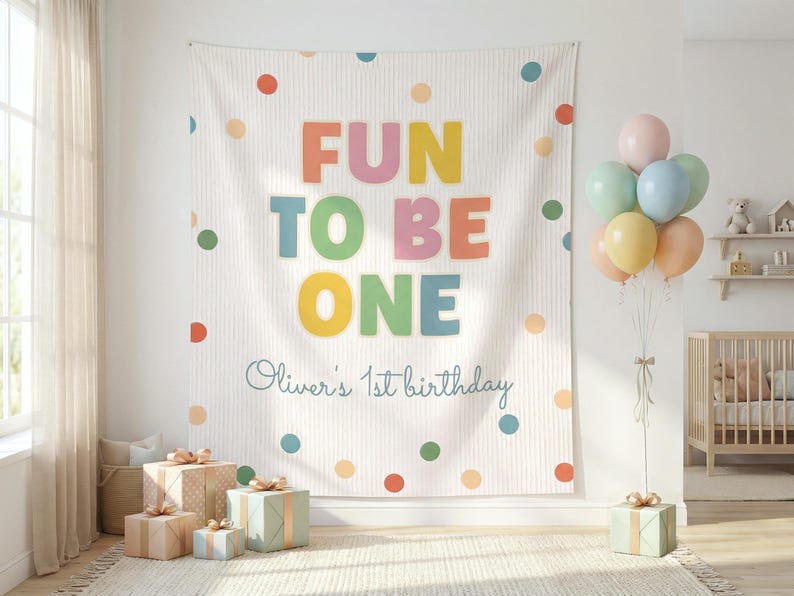 Fun To Be One Personalized Backdrop Banner