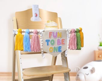 Fun to be one birthday high chair banner