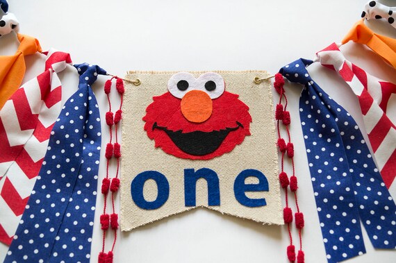 Elmo First Birthday High Chair Banner Etsy