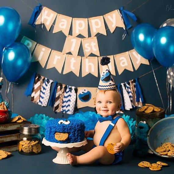 Cookie Monster 1st Birthday High Chair Banner Etsy