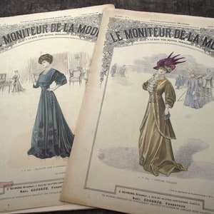 Two Large Antique French Fashion Journals, Le Moniteur De La