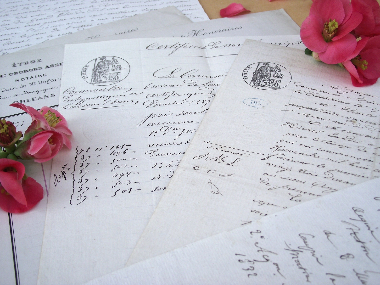 Five Antique French handwritten Notary document Old Notary Etsy