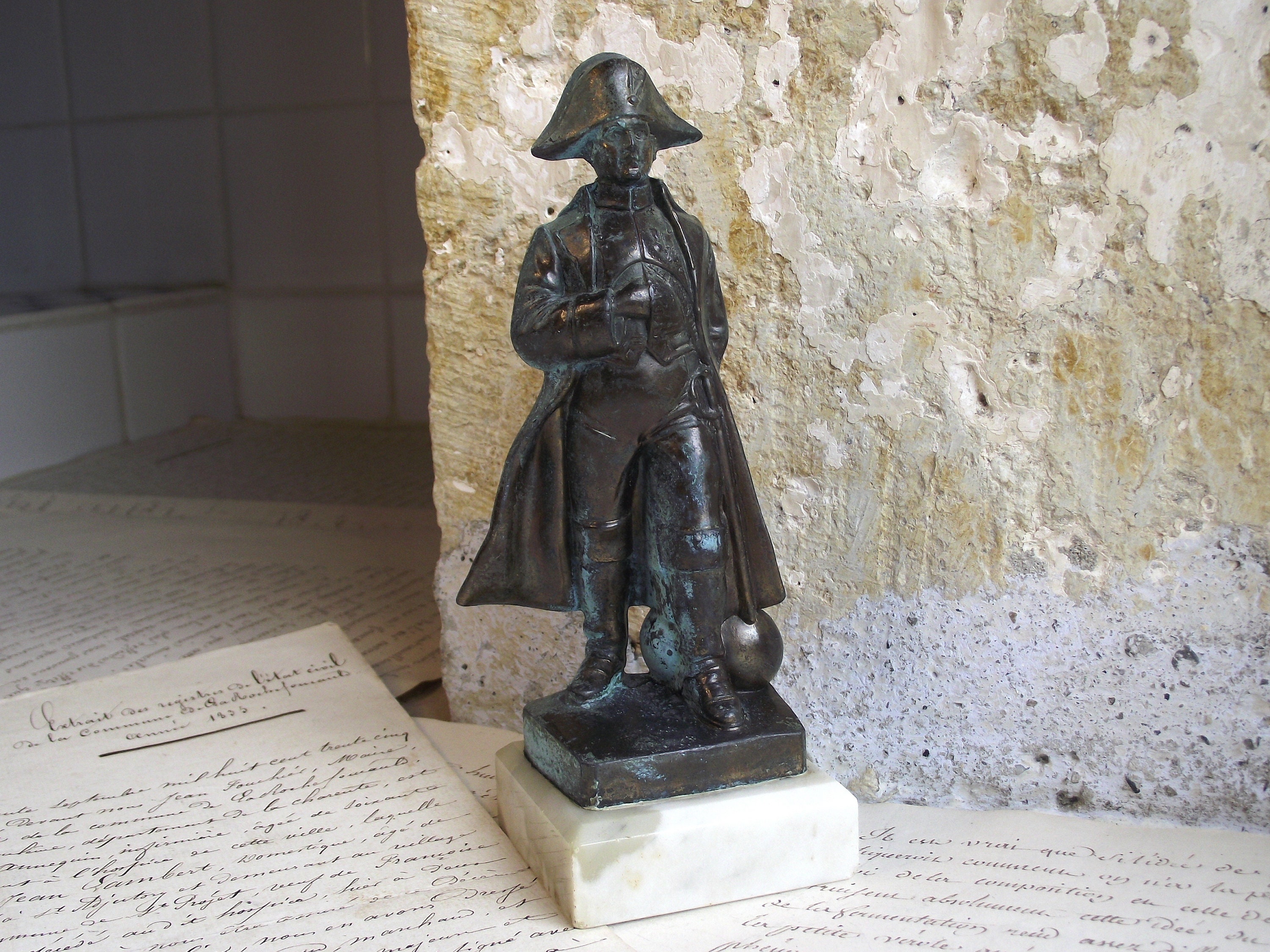 Français Statue Vintage de Napoléon Bonaparte Bonaparte, Spelter, Bronze Napoléon, Empereur Français