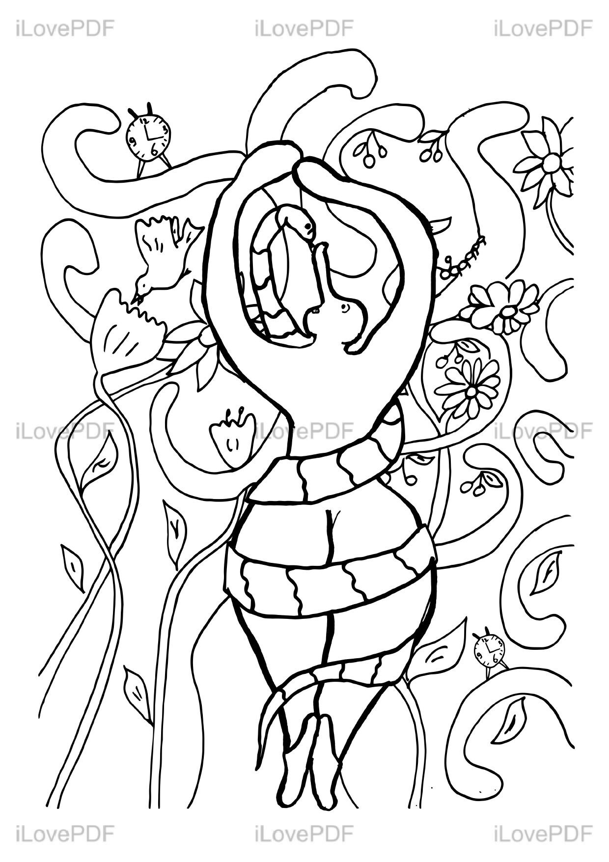 Coloring page Mr. Gum and the snake pdf to download | Etsy