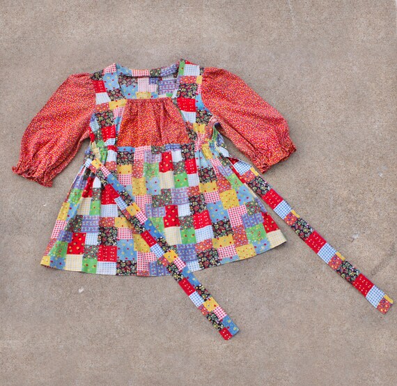 60s 70s Handmade Vintage Cotton Patchwork Quilt Pr