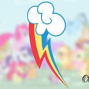 Regenbogen Dash Cutie Mark temporäres Tattoo | Mein kleines Pony | Cutie Map Version | MLP Cosplay | Halloween-Kostüm | Mähne Sechs | MLP