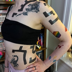 Link, the Hero of Hyrule&#39;s arm and chest, Desert Voe, cosplay temporary tattoo from The Legend of Zelda: Breath of the Wild.