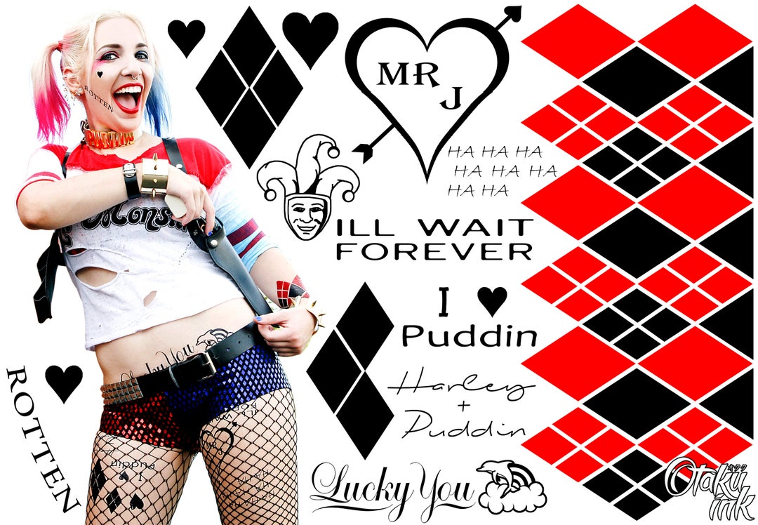 Suicide Squad - Harley Quinn Temporary Tattoo by Otaku Ink - Etsy