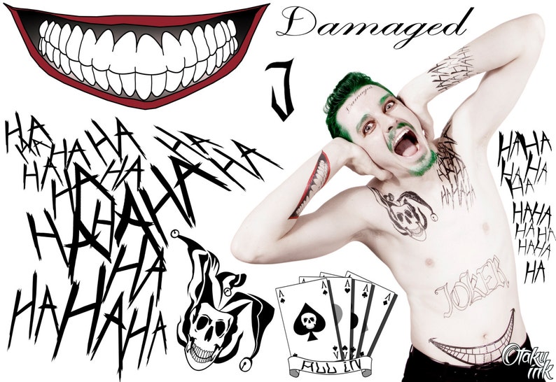 2. Joker Face Temporary Tattoos - wide 1