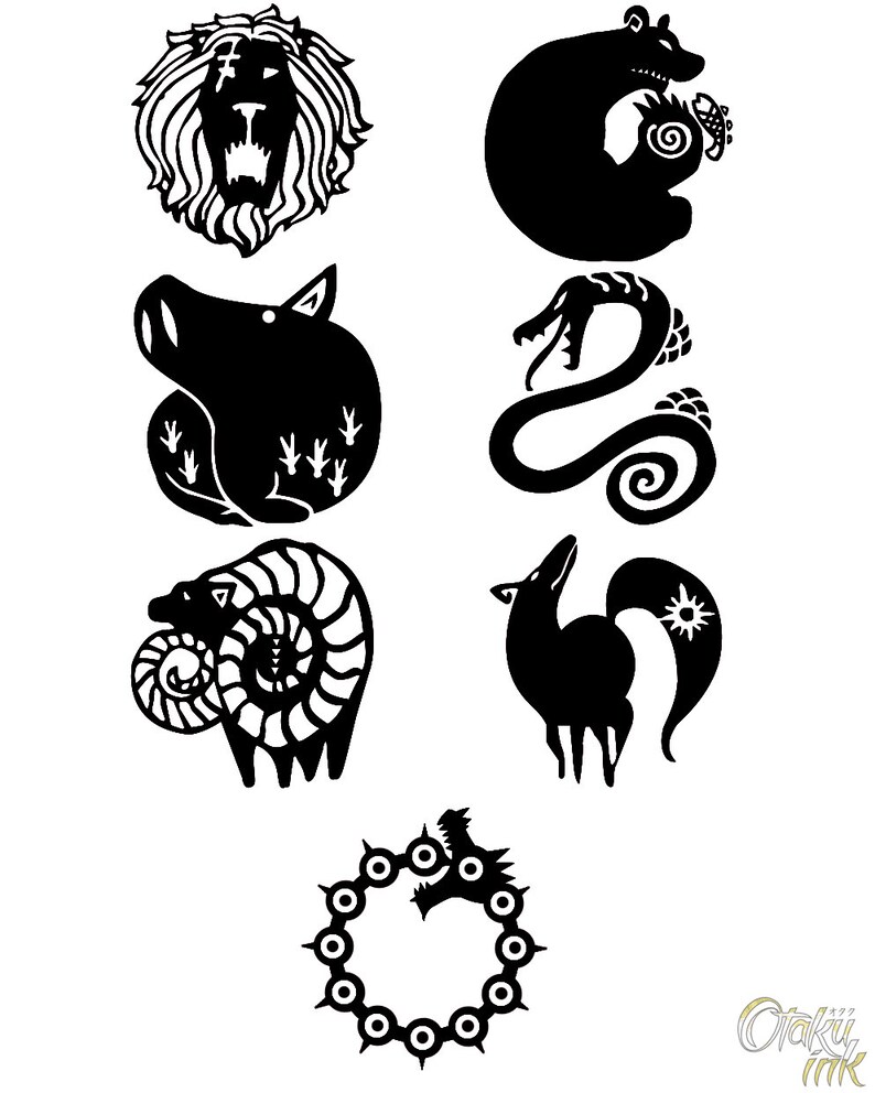 The Seven Deadly Sins Cosplay Temporary Tattoos by Otaku Ink Etsy