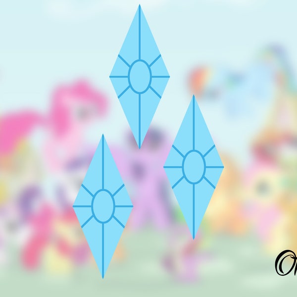 Rarity's Cutie mark from My Little Pony & Cutie Map Summon Version - Temporary Tattoos for Cosplay or Halloween