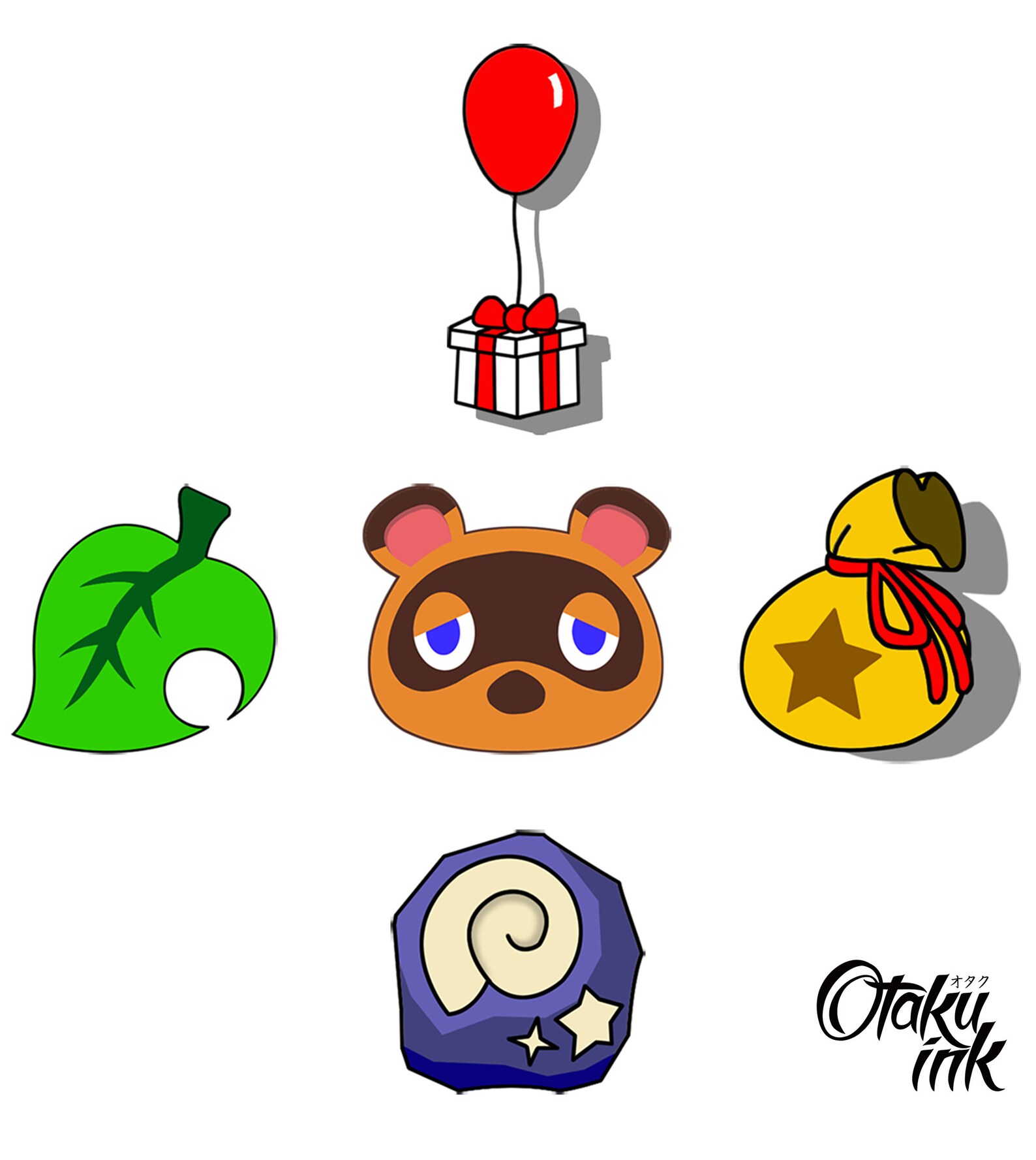 Animal Crossing Temporary Tattoo Set Tom Nook Balloon - Etsy