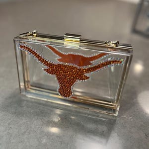 Clutch de estadio con diamantes de imitación hecho a mano