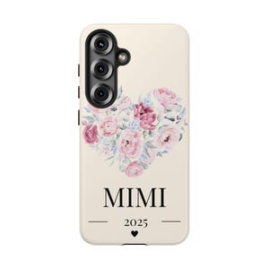Custom Floral Phone Case for Mimi, Personalized Gift, Flower Design, Mother&#39;s Day, Valentine&#39;s Day, Custom Phone Cover, Samsung Cases