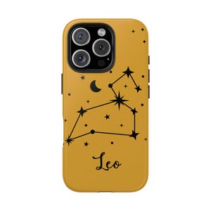 Leo iPhone Hülle Custom - Astrologie Karte iPhone Case Geschenk für Sie, Tough Case Geschenk für Ihn iPhone 16, 15, 14, 13, 12, 11 Samsung