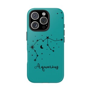 Wassermann iPhone Hülle Custom - Astrologie Karte iPhone Hülle Geschenk für Sie, Tough Case Geschenk für Ihn iPhone 16, 15, 14, 13, 12, 11 Samsung