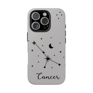Krebs iPhone Hülle Custom - Astrologie Karte iPhone Hülle Geschenk für Sie, Tough Case Geschenk für Ihn iPhone 16, 15, 14, 13, 12, 11 Samsung