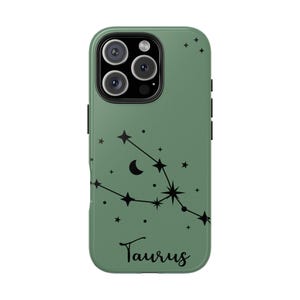 Taurus iPhone Case Custom - Astrologie Karte iPhone Case Geschenk für Sie, Tough Case Geschenk für Ihn iPhone 16, 15, 14, 13, 12, 11 Samsung