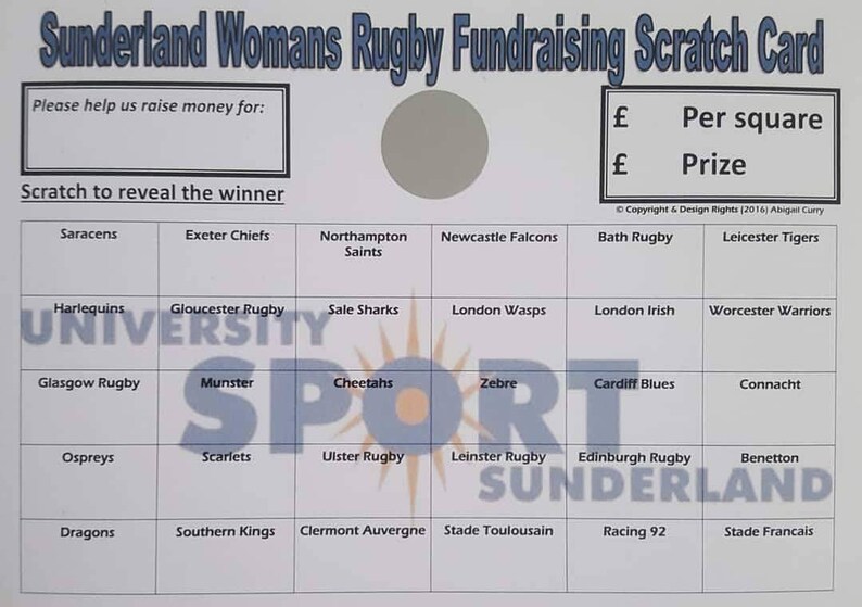 Personalised Fundraising Scratch Cards Etsy UK