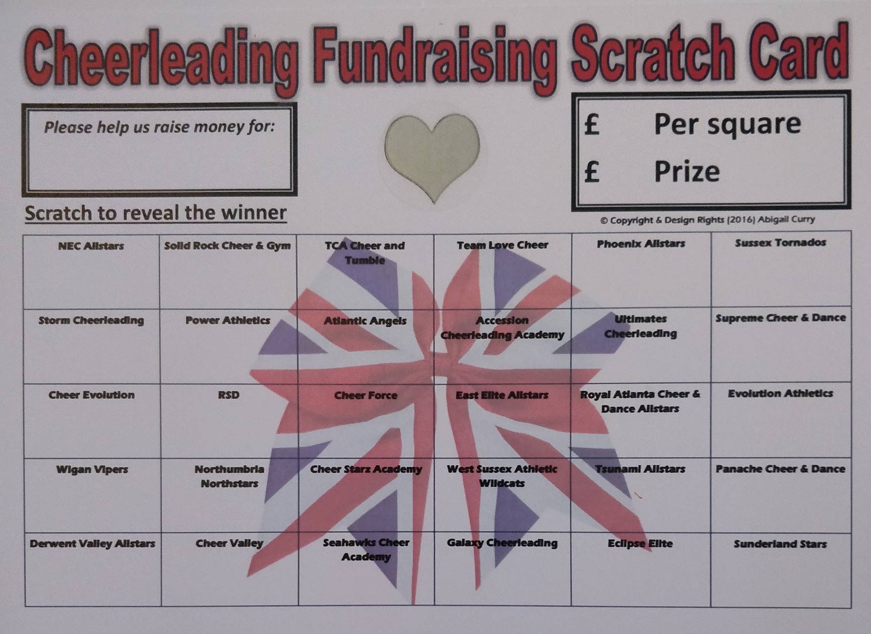 Cheerleading Fundraising Scratch Cards Etsy