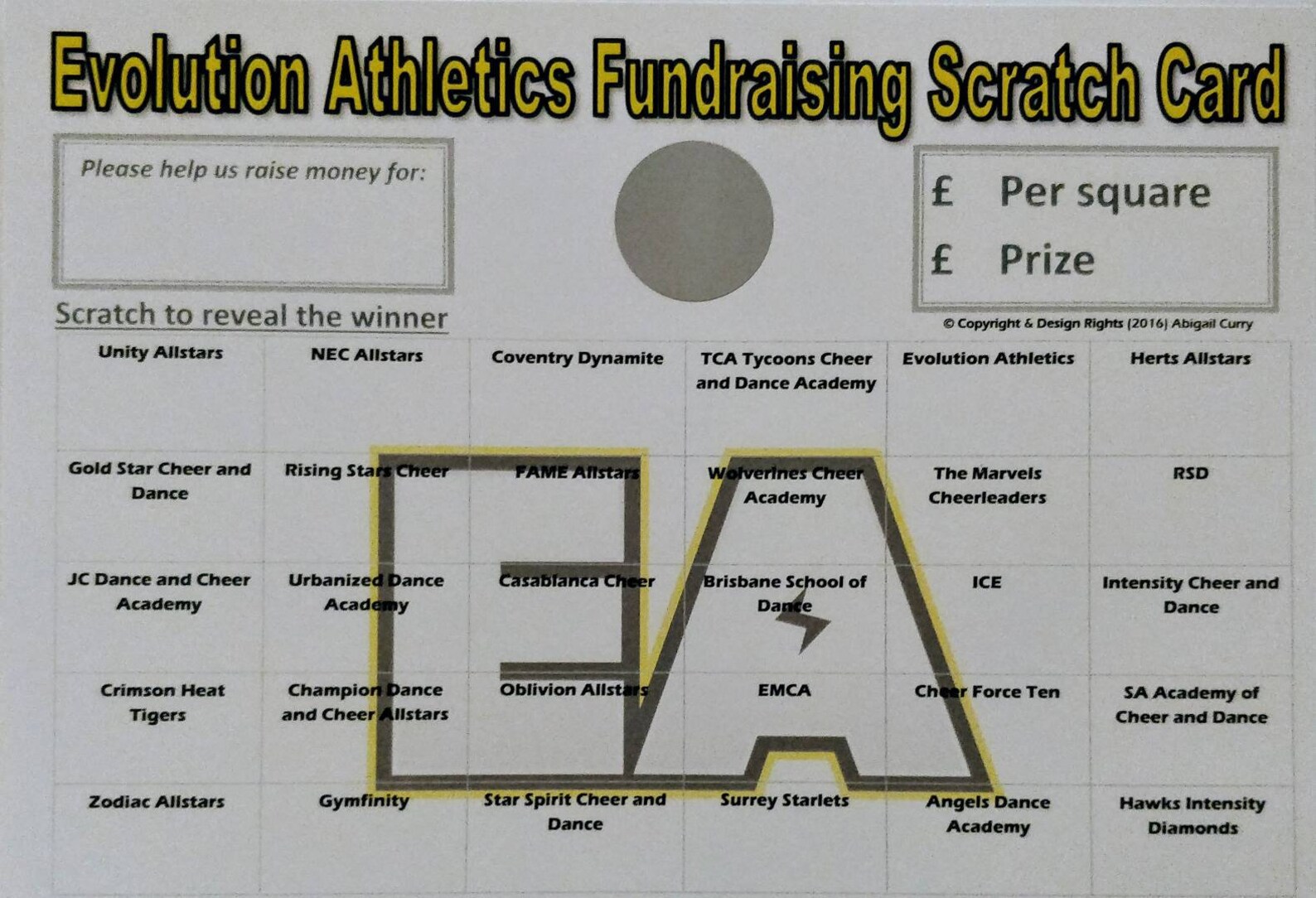 Personalised Fundraising Scratch Cards Etsy