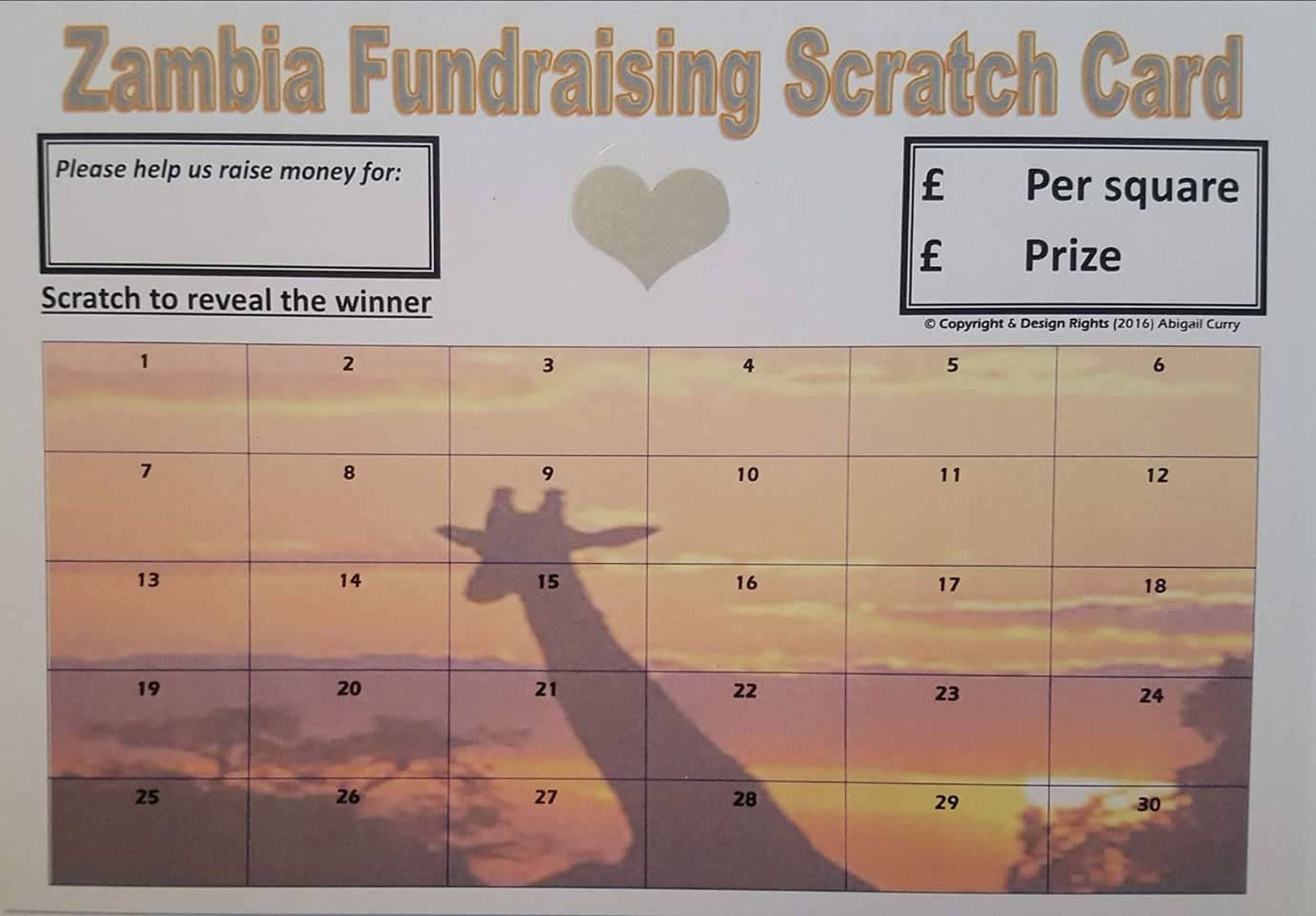 Personalised Fundraising Scratch Cards Etsy