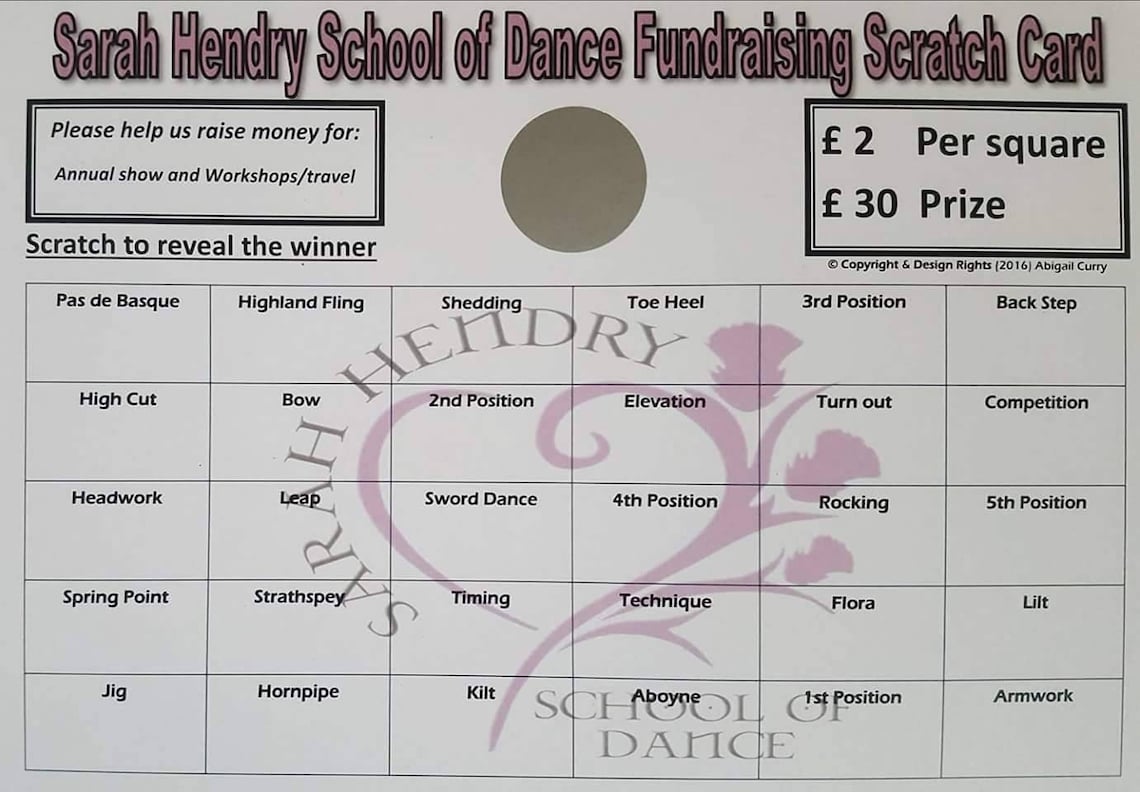 Personalised Fundraising Scratch Cards Etsy