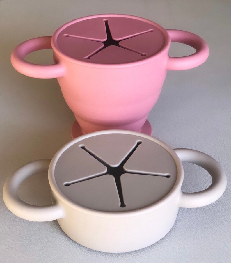 Toddler Snack Cup with lid Silicone Baby Snack Cups Etsy