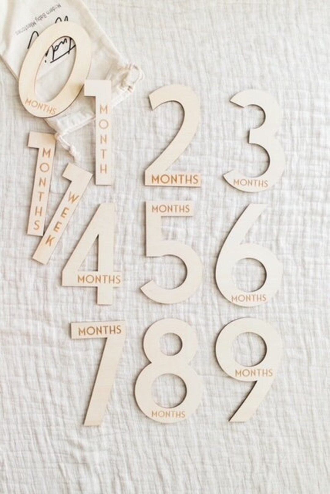 Wooden Baby Milestone Numbers | Months 1-12, Pregnancy Tracker - Etsy
