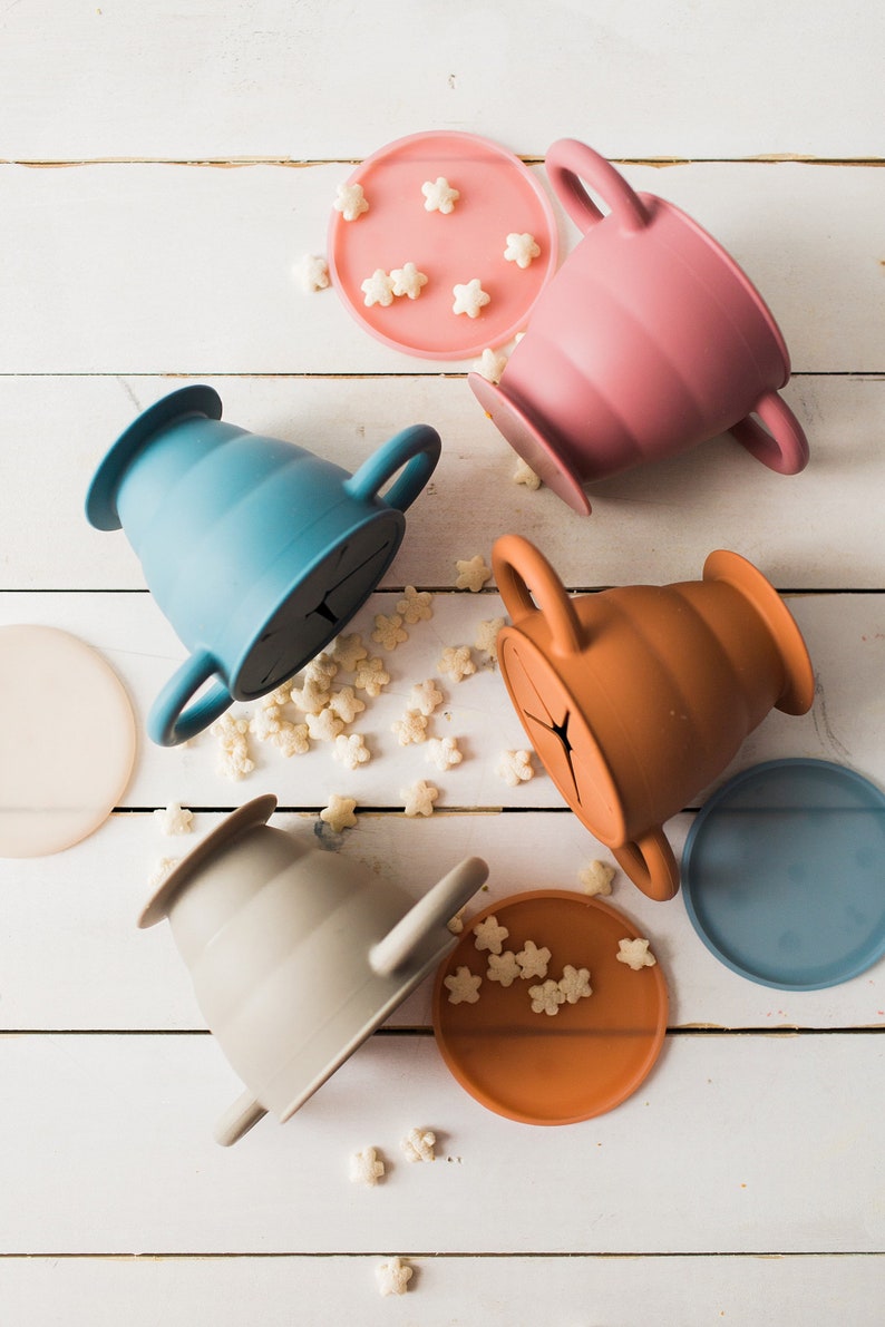 Toddler Snack Cup with lid Silicone Baby Snack Cups Etsy
