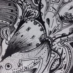 Bubblegum Spaß: Black & White Art Card - digital drucken und montiert (lesen Sie Detail)
