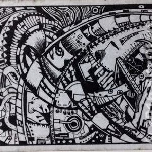 Valis Splendor (1999): Schwarzweiß Kunstkarte - Digitaldruck, Passepartout und Passepartout (siehe Detail)