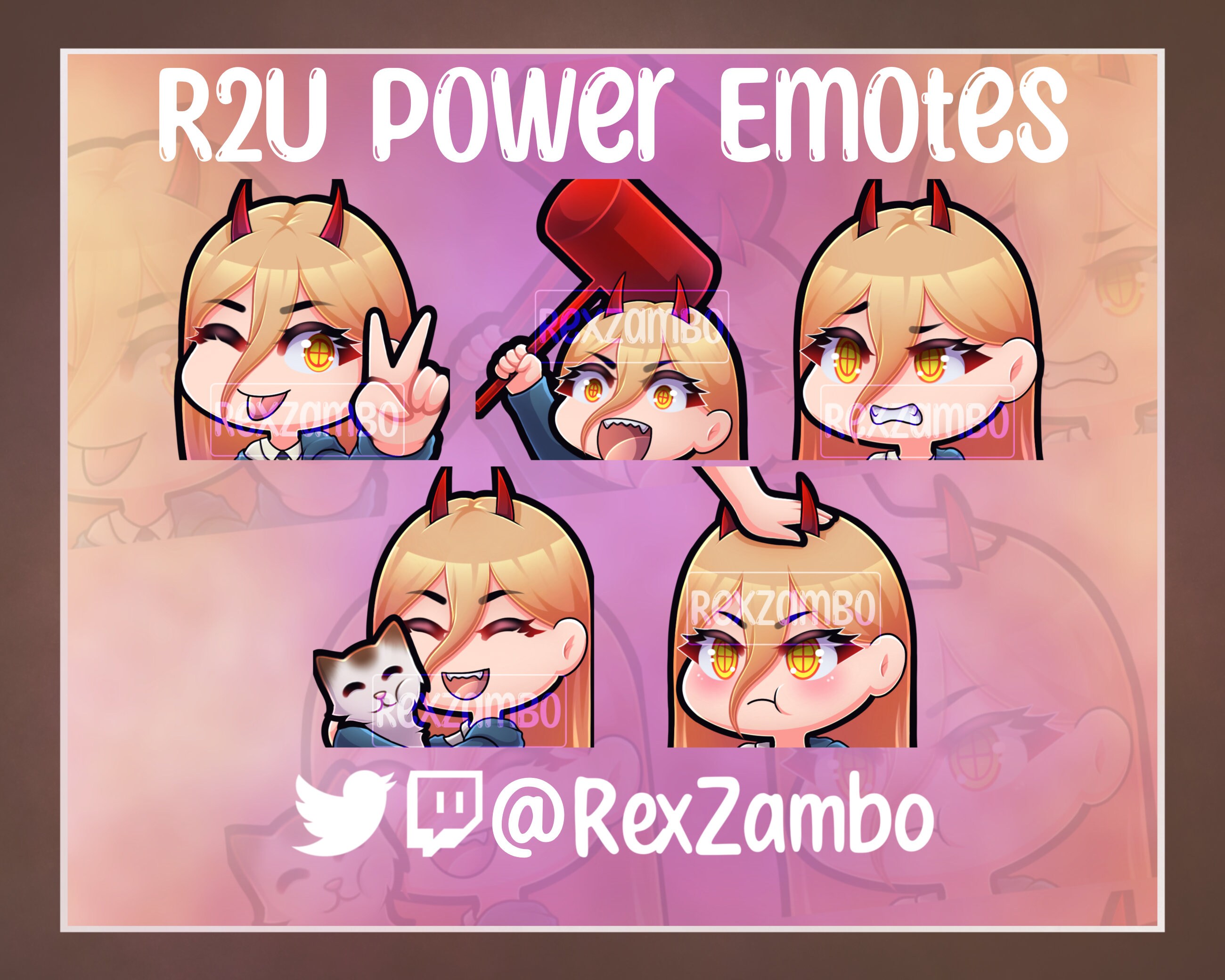 Power Emotes Power Twitch Emotes Ready to Use Chainsaw Man Anime Streamer Emotes ...