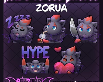 Zorua Emotes | Twitch Emotes | Ready to Use | Pokemon | Pokemon Emotes | Twitch Graphics | Streamer Graphics | Streamer Emotes | Emote Set
