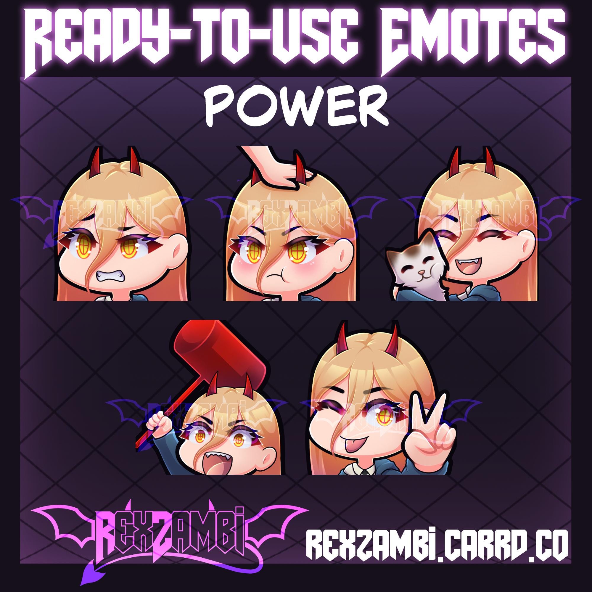 Power Emotes Power | Twitch Emotes | Ready to Use | Chainsaw Man | Anime | Streamer ...