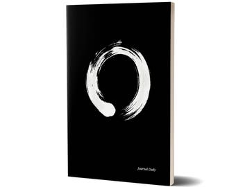 Journal Daily, Zen Enso (Black), Journal, Blank Book, Lined Journal, Composition Notebook, Diary, Under 20, Birthday Gifts