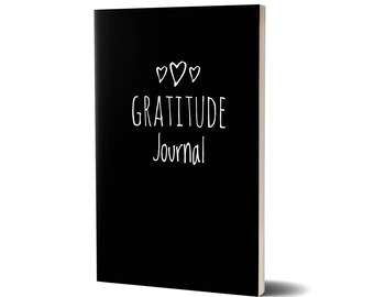 Diario de gratitud, cubierta negra, diarios de gratitud, diario inspirador, regalos de Baby Shower, regalos de agradecimiento
