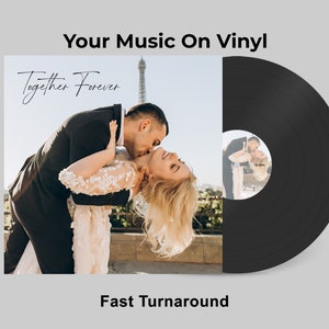 Custom 12" Vinyl Record Playlist Pictures On Cover and Labels  - Anniversary Gift - 20 Mins Per Side - Made In USA - Fast Shipping