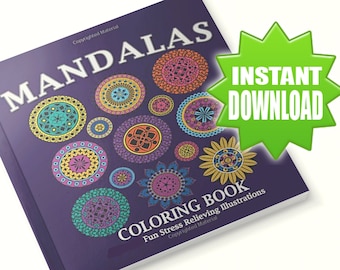15 Mandalas Malvorlagen, Malvorlagen sofort download, Mandala Malbuch, Erwachsene Malbuch