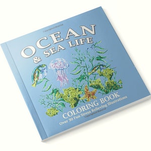 Ocean & Sea Life Coloring Book ,Over 30 Illustrations, Coloring Pages, Adult Coloring Books, Adult Coloring Pages, Activity Books for Adults