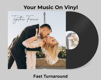 Custom 12" Vinyl Record Playlist Pictures On Cover and Labels  - Anniversary Gift - 40 Mins Total - Made In USA - Fast Shipping