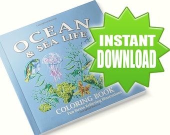 15 páginas para colorear de peces marinos, páginas para colorear descarga instantánea, libro de vida marina, páginas para colorear, libro para colorear, libro para colorear para adultos