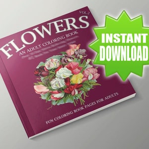 15 Flower coloring pages, Coloring Pages instant download, Floral, coloring pages, Coloring Book, Adult Coloring Book image 1