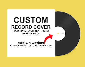 Custom Wedding Record Album Sleeve - Front & Back Custom Vinyl Jacket -For Signature - Anniversary Wedding Guest Book - Fast Shipping  - USA