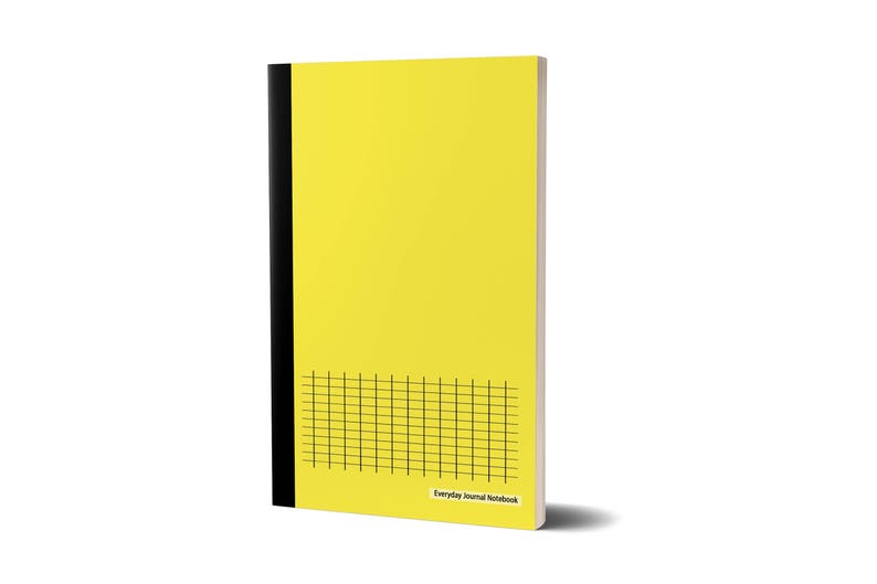 Everyday Journal Notebook Graph Paper yellow Cover Grid Etsy