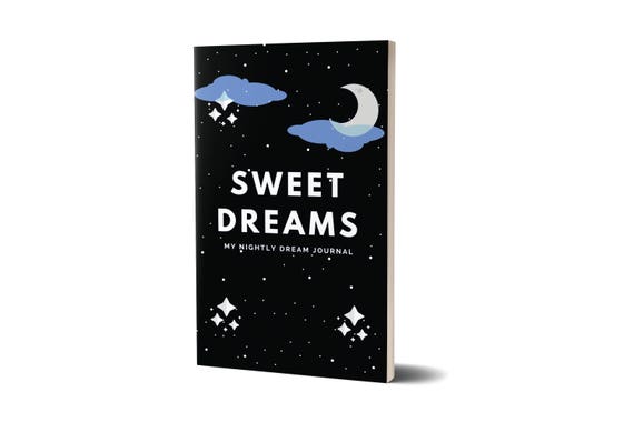 Sweet Dreams Dream Journal, Black Edition / Dream Tracker Sleep Journal / Gifts Under 20