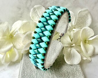 GemDuo Bracelet - Mint & Metallic Green