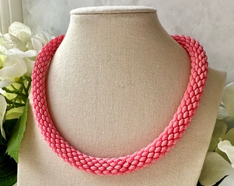 Rope Necklace - Matt Coral