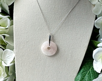 Rose Quartz - Donut Pendant Necklace